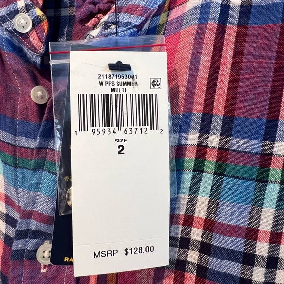 Polo by Ralph Lauren Linen Ruffle Trimmed Blouse - Picture 5 of 11